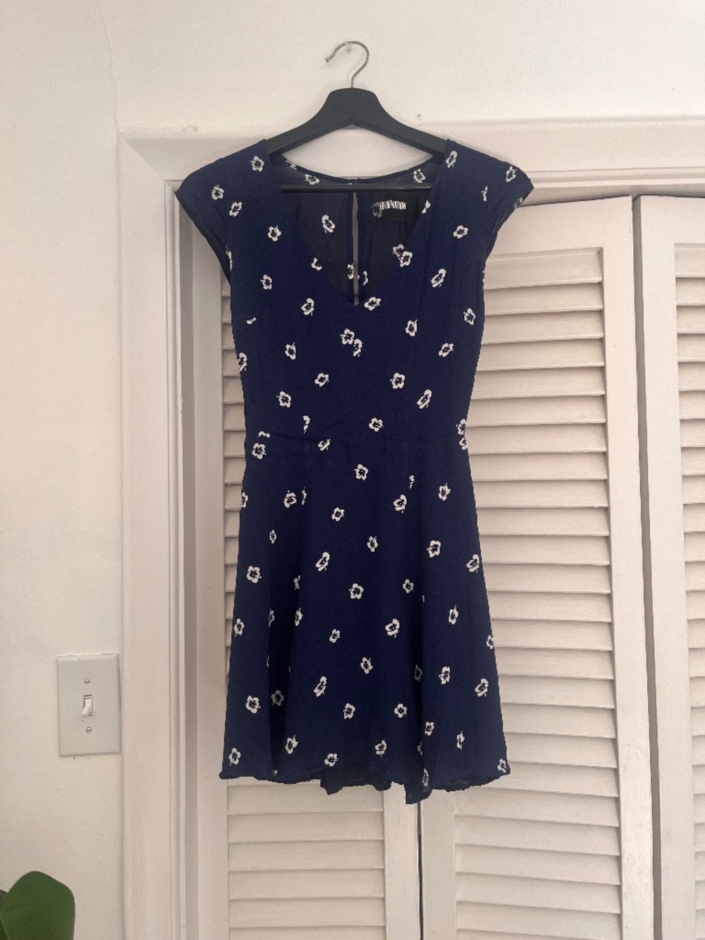 Blue reformation floral mini-dress